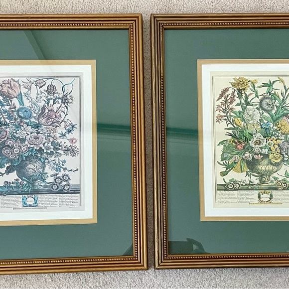 2 Framed Matted Vintage Floral Flower Botanical Bouquet Prints Litho Robert Furb - Picture 2 of 14